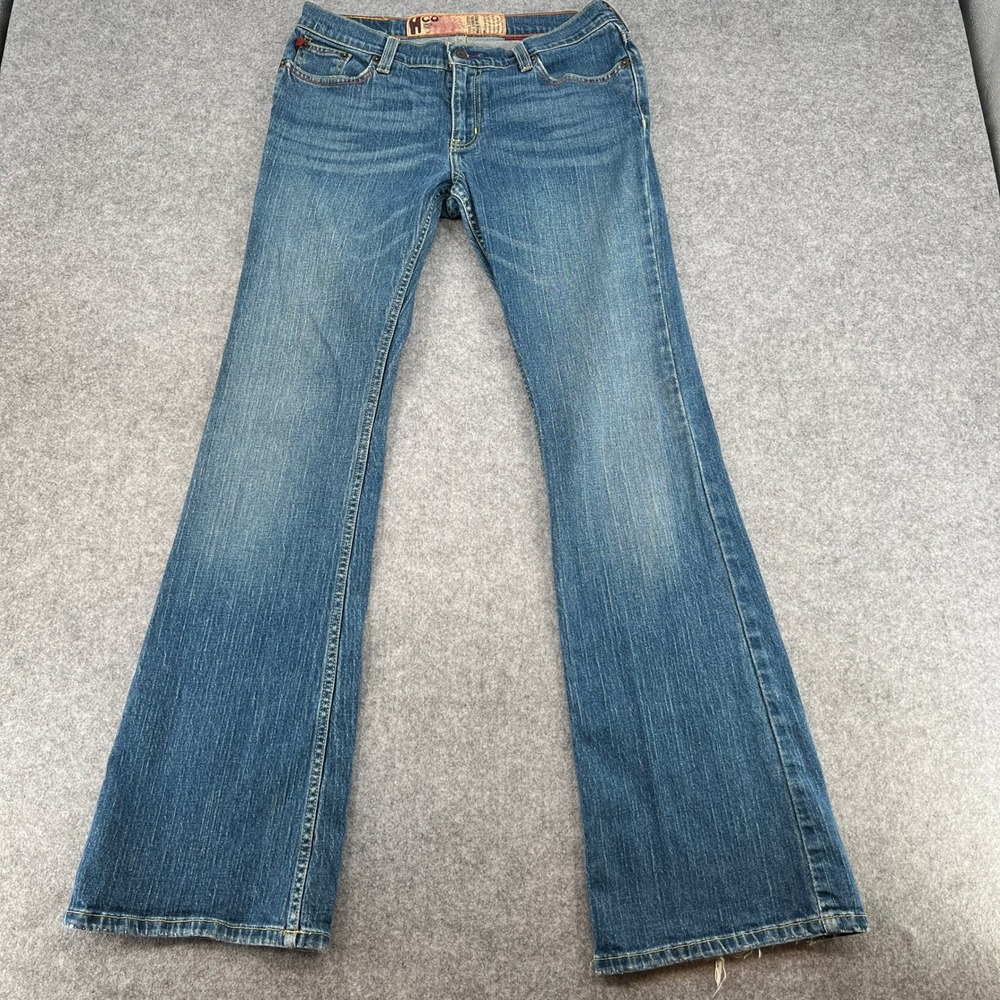 Hollister Jeans Men 11L Flare Blue Medium Wash Stretch Low Rise EUC